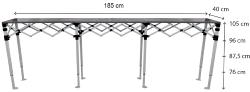 Table Comptoir Pliant Plateau Acier 2m X 40cm