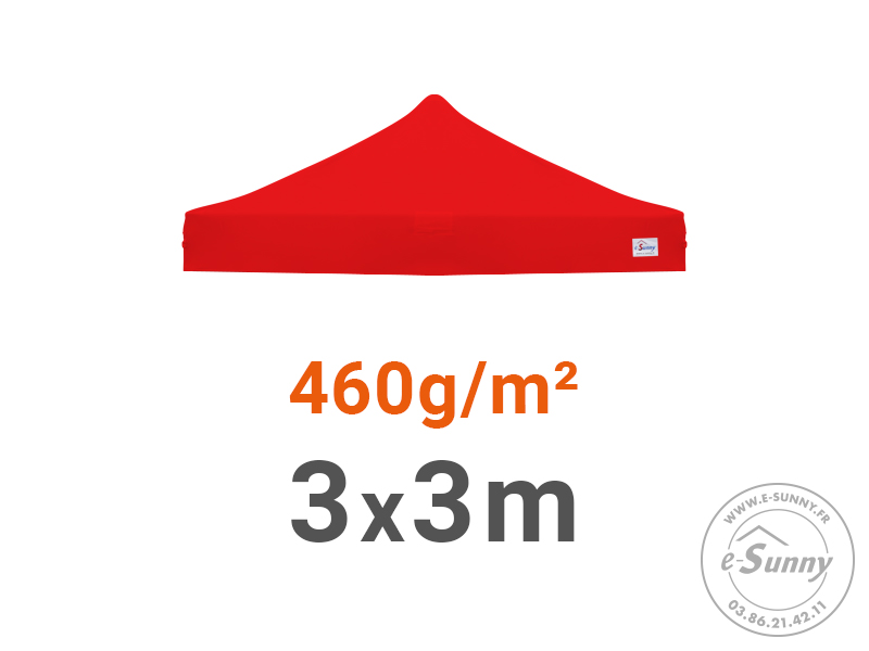 Bâche de toit 460g/m² rechange pour barnum pliant 3x3 Rouge