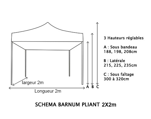 barnum 2x2 - barnum acier 2m x 2m - barnum pliant - TSBARNUM
